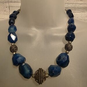 Elegant Blue Beaded Necklace